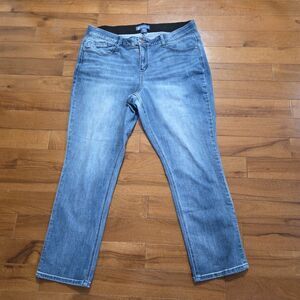 LADIES DEMOCRACY AD SOLUTION STRAIGHT LEG BLUE DENIM STRETCH JEAN SZ 20W